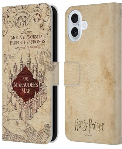 Head Case Designs Officially Licensed Harry Potter The Marauder's Map Prisoner Of Azkaban II Leather Wallet Case Compatible With Apple iPhone 16 Plus