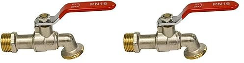 S&M Grifo de jardín para Manguera 1/2 sin rácor, Cromado (Paquete de 2)