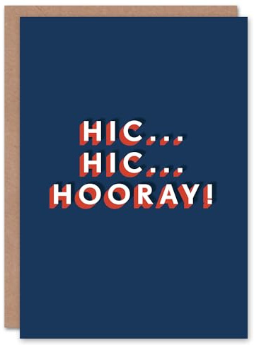 Artery8 Hic Hooray Modern Bold Fun Humour Joke For Him Birthday Card