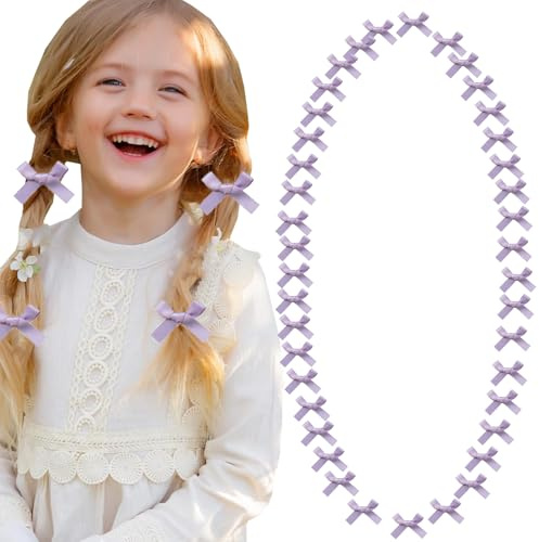 NiceYnn 40Pcs Pinces à Cheveux Crocodile Noeud Papillon Violet