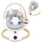 Baby Bouncer, Portable Electric Baby Swing with Bluetooth, 5 Swing Speed, 10 Lullabies, 5-Point Harness, Remote Control & Touch Panel - Bouncer from Birth for Indoor & Outdoor Use(Wood)