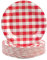 HFBOBP Lot de 50 assiettes en carton à carreaux de 18 cm - Assiettes à dessert jetables - Pour pique-nique, mariage, anniversaire, camping, fête, décoration (rouge, 18 cm)