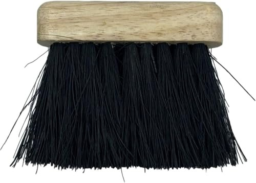 2 Stück Bürste für Holzofen, Kamingarnitur, Asche, Kamin, Pellet, Bürste mit Holzgriff, Schwarz (12 x 3,2 x 1,5 cm)