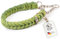 CopcoPet Fettleder Halsband 30–35cm x 20mm Apfelgrün – Geflochten mit Zugstopp-Kette – Robust & weich – Verchromte Kette – Lederhalsband für kleine Hunde, Training & Alltag