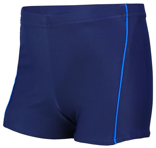 Aquarti Badehose mit Motiv – Schwimmhose Jungen Enganliegend, Badehosen für Jungen Schnell Trocknend, Farbe: 022 Dunkelblau/Blau, Größe: 116