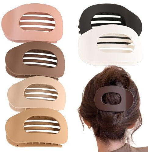 Sipiris Lot de 6 Pinces à cheveux Françaises pour Femme,Pince Cheveux Femme,Flat Claw Clip,Ents Intérieures, Tenue Solide, Pinces Latérales(6 Couleurs)
