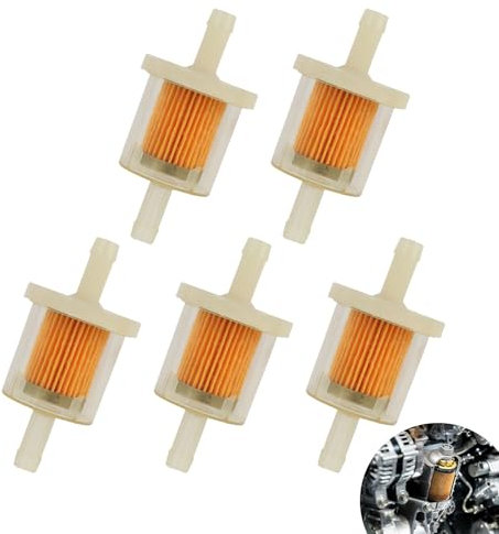 Set di 5 filtri benzina filtro carburante universale 8 mm filtro Sprit per moto, tosaerba, scooter, motorino, auto, diesel ciclomotore, alta densità, filtro carburante riutilizzabile con costruzione
