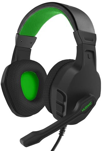 NUBWO U3 Gaming Headset with Mic for PC, PS4, PS5, Xbox 1, Mac, Switch, Wired Over-Ear Gaming Headphones with Mic Clear Call, Lightweight & in-Line Control-Black Green