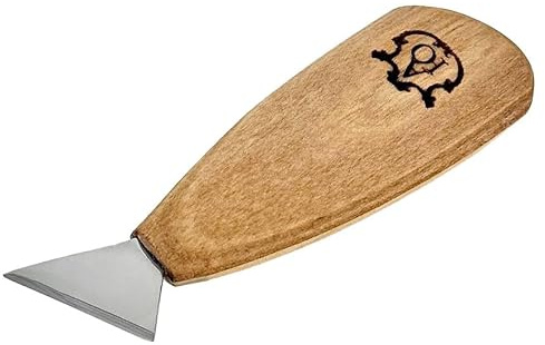 STRYI Cuchillo profesional para tallar muescas de 25 mm – Cuchillo de cola de golondrina de Adolf Yurev – Herramienta forjada a mano para talla geométrica – Mango ergonómico de roble