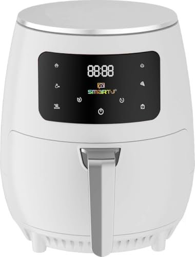 Friggitrice ad Aria 4.8L SMART·J Nera, 1400W, Display Touch, 6 Programmi, Spegnimento Automatico – Include 50 Vassoi Carta Forno Compatibili