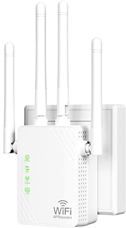 WLAN-Extender-Signalverstärker für bis zu 5000 sq.ft und 55 Geräte, Verstärker mit großer Reichweite und Ethernet-Anschluss, Zugangspunkt, 1-Tasten-Einrichtung, Alexa-kompatibel