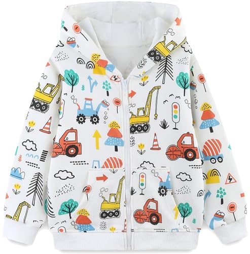 TEDD Boys Hoodies Zip for Kids Jumper Cotton Jacket Top Sweatshirts Long Sleeve T Shirt Casual Toddler Clothes Autumn Winter Tag Size 100 = 3-4 Years