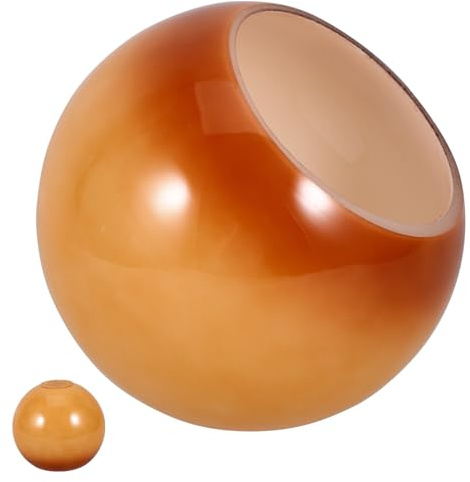VALICLUD Glas Lampenschirm Ersatz Milchglas Kugel Design Doppelöffnung Fassung Dekorativer Lampenschirm für Deckenleuchte Pendellampe Wohnzimmer Beleuchtung