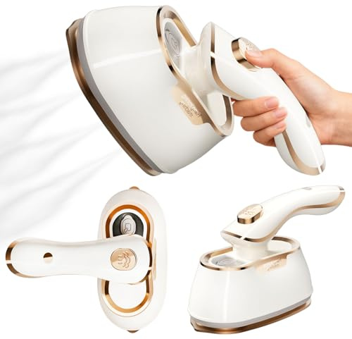 Travel Steam Iron, 1000W 2-in-1 Wet/Dry Travel Steamer for Clothes, 90° Rotatable, 30s Fast Heat Up, Handheld Steamer for Travel & Home Use