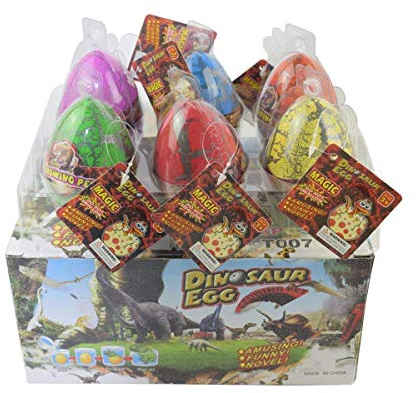 Wenosda Dino Dinosaurier-Drache-Eier, die wachsendes Spielzeug ausbreiten Große Größe Packung mit 6 Stück, bunten Riss von