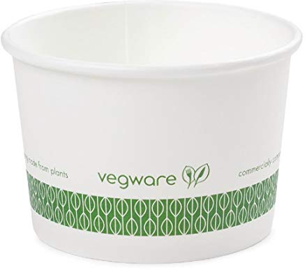 Vegware Compostable Hot Soup Containers 8oz - 1x1000 | Plant-based eco bowls simplify disposal; ideal for warm takeaway portions, sides, and bulk commercial catering use.