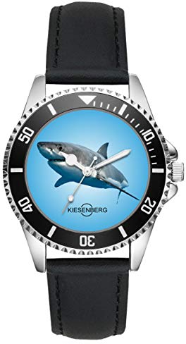KIESENBERG Weißer Hai Shark Geschenk Artikel Idee Fan Uhr L-2528