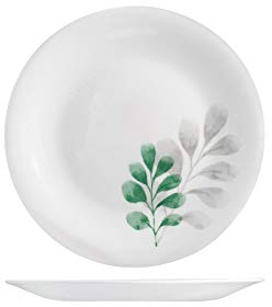 H&H Botanica Set 6 Piatti Frutta, Vetro Opale, Verde, 20 cm