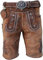 Alpenlife Kurze Herren Lederhose mit Gürtel, Braun, Speckig, Antik Look Leder, Oldtimer (Gr.52)
