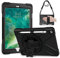 Gerutek Funda Anticaída para iPad 9.7 Pulgadas (2018/2017 Modelo, 6ª/5ª Gen) Carcasa Rugosa con Soporte Giratorio, Correa de Mano/Hombro, Portalápices, Funda Antichoque para ipad 2018/2017 9.7, Negro