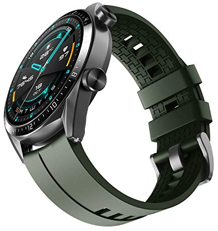 NotoCity Armband für Huawei Watch GT 3/GT 2/GT 46mm Huawei Watch 3 46mm/ Watch 3 Pro 48mm, Samsung Galaxy Watch 3 45mm Ersatzband, 22mm Silikon Quick Release Armbänder, Armee Grün