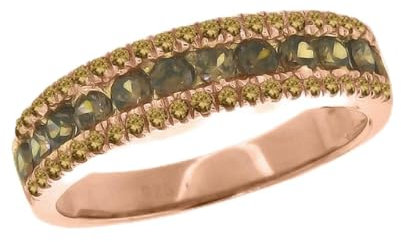 Damen-Ring aus 925er-Sterlingsilber, mit braunem und weißem Zirkonia, Brautschmuck, Hochzeitstag, Verlobungsring, Schmuck für Damen, Ringgrößenoptionen: L bis R, Sterling Silber, Zirkonia