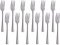Buyer Star Stainless Steel Cake and Pastry Forks, 12 Pieces, Silver Harley Pattern Mini Forks for Fruit Salad
