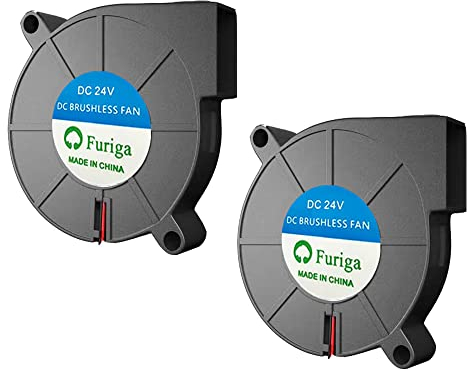 Furiga Ventilador de impresora 3D 24V DC 50X50X15mm 5015 Ventilador de refrigeración Radial Cable de 1M para disipador de calor 2PCS