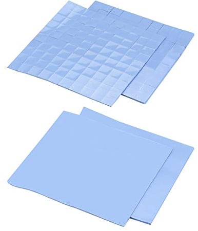 TANCUDER 4 Stück Wärmeleitende Silikonkissen CPU-Wärmeleitpad 1mm und 2mm Wärmeleitpad Blaune Thermal Pad CPU-Chip-Kühlkörper-Silikon für Steuerplatinen, elektronische Geräte, Automaschinen