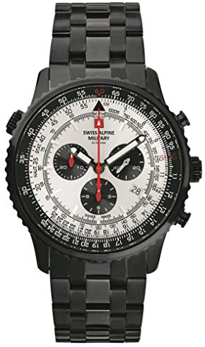 Swiss Alpine Military Herren Uhr Chronograph Analog Quarz 7078.9172SAM Edelstahl