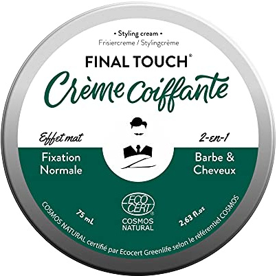 Monsieur BARBIER Styling Creme Bart & Haar 75 ml | Normaler Halt, matter Effekt. Jojoba- und Sonnenblumenwachs. 100 % natürlich, vegan, Ecocert Cosmos zertifiziert.