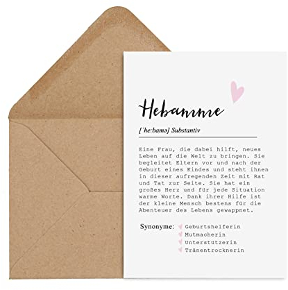 Nastami Postkarte DEFINITION inkl. Briefumschlag (Hebamme)