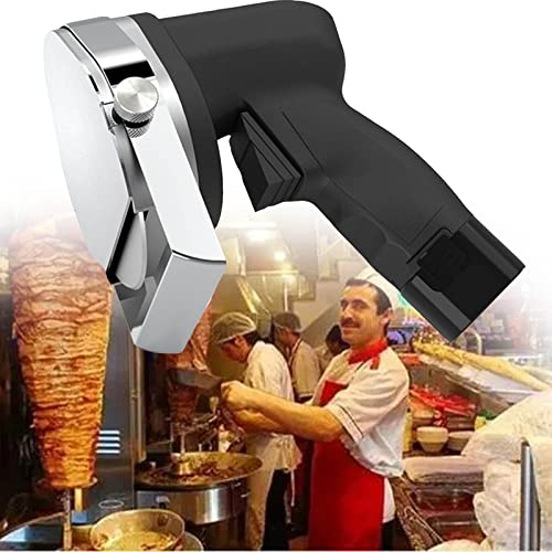 Coltello elettrico Shawarma Doner Kebab, Coltello Gyros per carne affettata, 80W 0,5 Affettatrice per kebab più sottile BBQ Macchina per tagliare la carne arrosto Coltello giroscopico,ElectricSlicer
