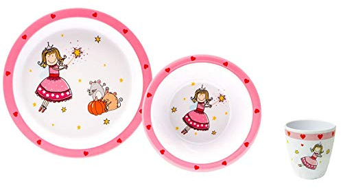 mitienda mit Liebe gemacht Kindergeschirrset für Mädchen, Zauberfee 3tlg, Geschirr für Kinder, spülmaschinenfest