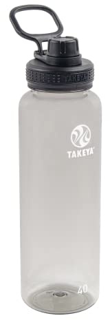 Takeya 885395504124 Tritan Bottle, Spout Lid Stormy Black 40oz