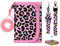 Choco Mocha Brustbeutel für Kinder, Geldbeutel für Mädchen mit Münzfach - Kinder Portemonnaie, Sichtfach, 3 Ersatz-Lanyard & 4 Geschenkbox, Leopard
