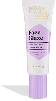 Bondi Sands Face Glaze Hydrating Cream Mask | Enriched with Hyaluronic Acid + Suitable for sensitive skin | Vegan + Cruelty Free |75ml /2.53 Oz