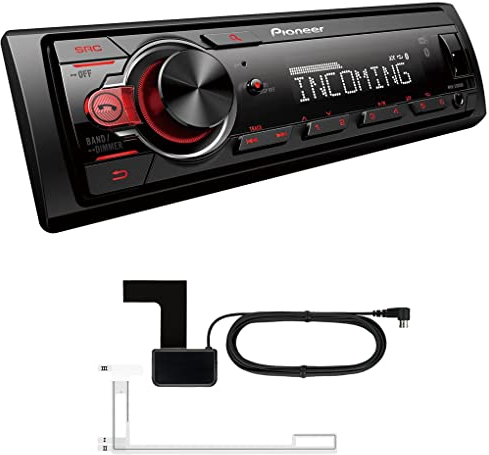 MEDIADOX 1DIN Autoradio mit RDS und DAB+, USB, AUX-Eingang, Bluetooth, geringe Einbautiefe inkl. DAB+ Antenne von Pioneer (MVH-330DAB)