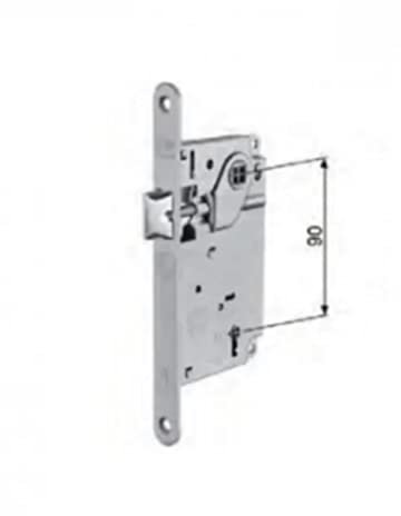 Serratura agb serie centro cromo opaco tipo patent solo scrocco mm22