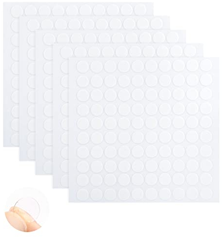 500 Stück Doppelseitige Klebepunkte, 10mm Rund Transparente Klett Klebe Punkte, Keine Spuren Gute Viskosität Doppelseitige Klebepads für Handwerk DIY Dekoration Bürobedarf