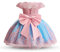 NNJXD Neonata Vestito per Neonata Battesimo Fiore Ragazze Matrimonio Compleanno Abito da Festa 2025 Rosa e Blu Taglia (100) 2-3 Anni