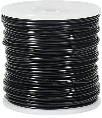 Tenn Well 1,5 mm Aluminium-Basteldraht für die Schmuckherstellung, 50m biegbarer Metalldraht für Modellieren, Basteln, Modellieren und Verpacken (Schwarz)