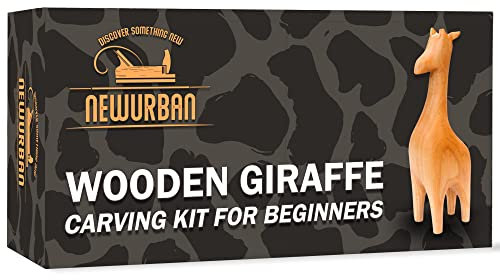 NEWURBAN Wood Carving Kit for Beginners - Whittling kit with Giraffe - Linden Woodworking Kit