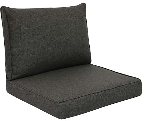 OUTLIV. Premium Loungeauflage 70 cm Polypropylen in Graphitgrau, Sitz- und Rückenkissen für Ihre Gartenlounge