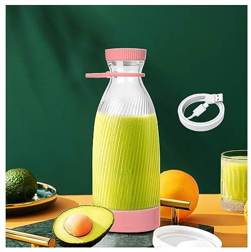 HAZARA Fresh Juicer Portable Blender, 500ml, 6 Blades Design Fresh Juice Mixer, Wireless Portable Usb Charging Electric Juicer, For Kitchen Food Mixer,Pink