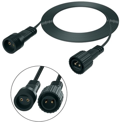 FFZZKJ 5M/16.4Ft String Lights Extension Cable for G40 Solar Lights Outdoor 2Pin IP65 Waterproof Extension Cord Anti-Corrosion for S14 Outdoor String Lights, Most LED Fairy Lights, etc.