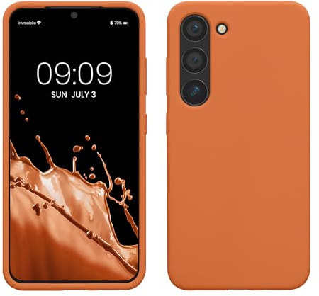 kwmobile Handyhülle für Samsung Galaxy S23 Hülle - Case Silikon - Kabelloses Laden - Schutzhülle Cover in Warme Aprikose