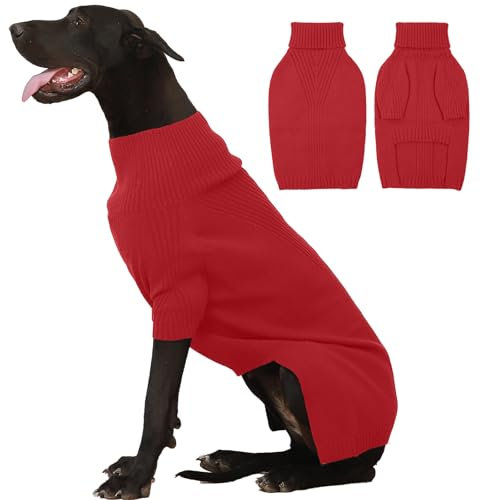 IECOii Hundepullover,Sweater für Hunde,Hundepullover für Kleine Mittelgroße große Hunde,Warmer Rollkragen Hunde Pullover,Winter Hundebekleidung for Katzen,Chihuahua,Französische Bulldogge,Labrador