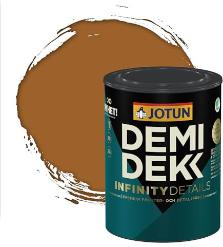 Jotun - Peinture Bois, Lasure Opaque pour Extérieur et Intérieur Satinée - DEMI DEKK INFINITY DETAILS - RAL 8001 - Brun Terre de Sienne - 0,75L