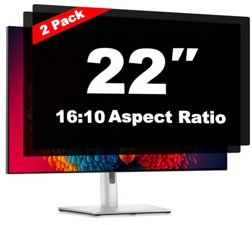 Pozlle 2 Pack Computer Privacy Screen for 22 16:10 Aspect Ratio Widescreen Monitor, Anti Spy Blue light Glare Blocking Film, PC Privacy Screen Filter